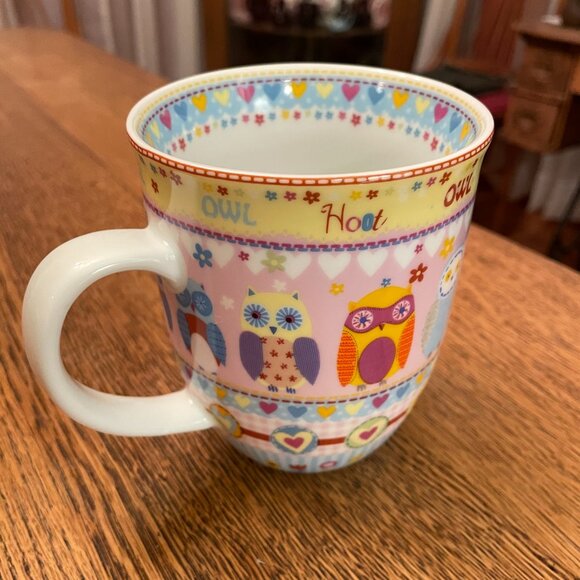 Multi-Colored Whimsical Owls Coffee Cup Mug by Creative Tops LTD - Picture 4 of 6